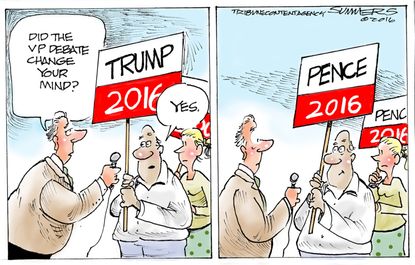 Political cartoon U.S. 2016 election GOP Mike Pence