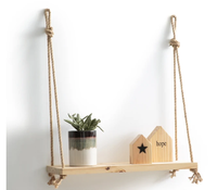 La Redoute MAREO Pine &amp; Rope Hanging Shelf | £28