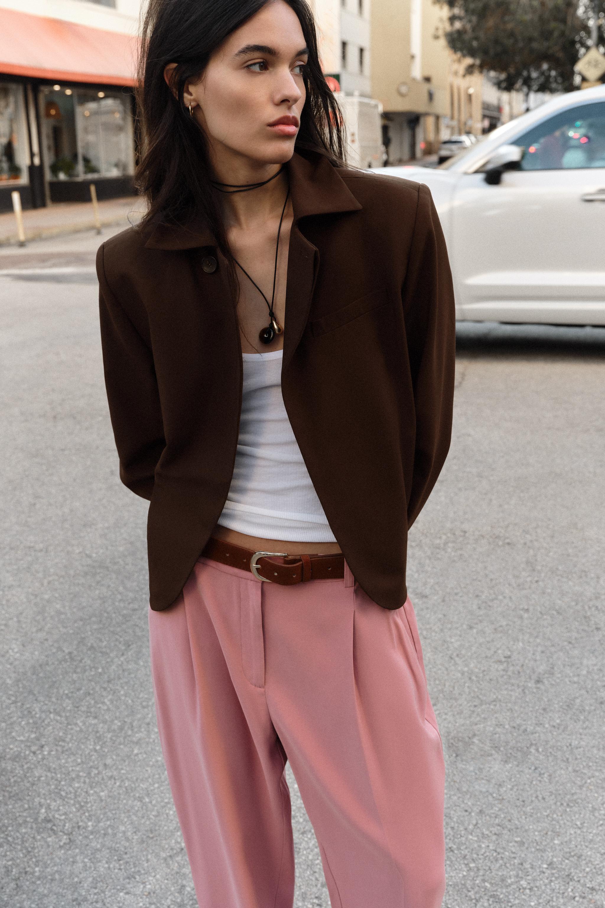 Double-Breasted Lapel Collar Blazer