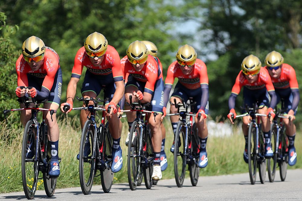 Bahrain-Merida at stage 1 team time trial at Tour de Suisse