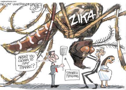 Obama Cartoon U.S. Congress Zika 2016