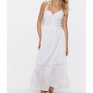 Strappy Broderie Maxi Dress