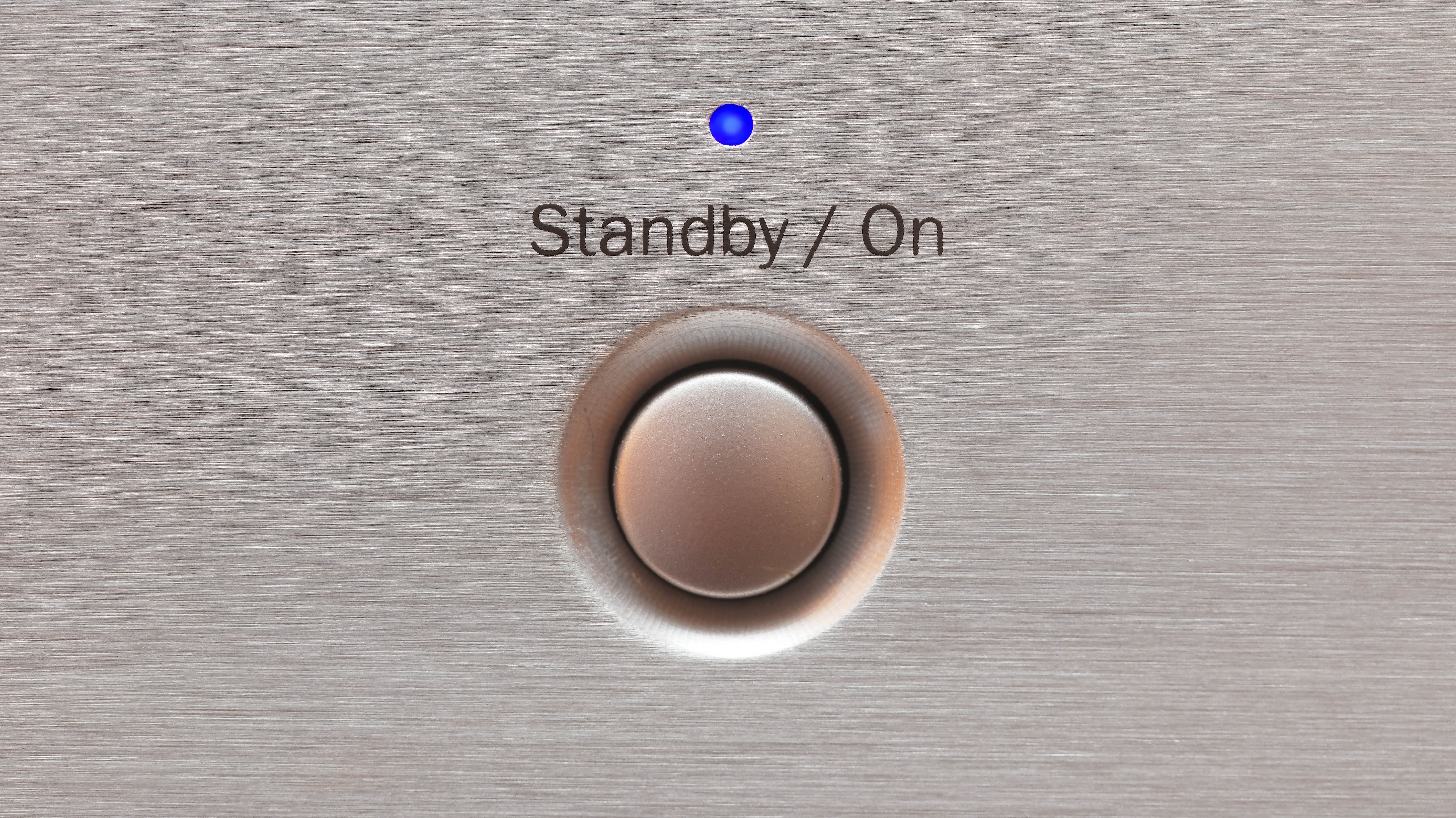 The power/standby button on an appliance