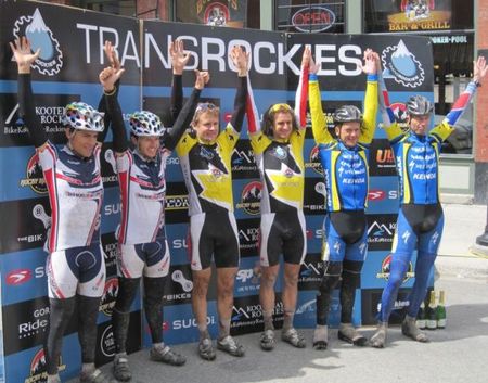 The top three teams: Stefan Widmer & Marty Lazarski (1st, Rocky Mtn Factory Team) Jo&atilde;o Marinho & Jos&eacute; Silva (2nd, Team Amarante Bike Zone - Onbike) Ryan Correy & Brian Bain (3rd, Bow Cycle / Specialized)
