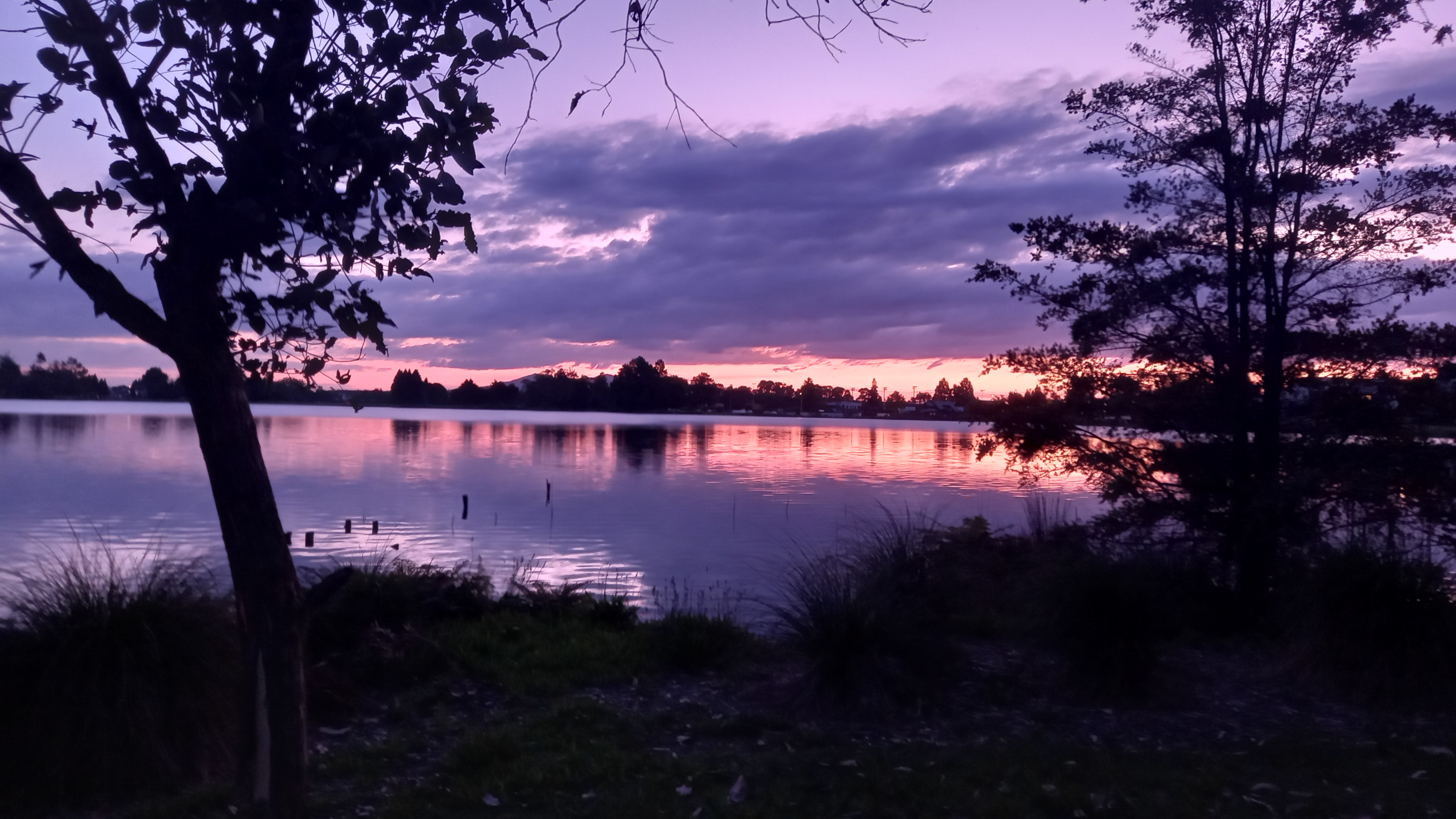 Sunset over a lake