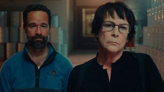 Chris Diamantopoulos and Jamie Lee Curtis in "The Sticky" now streaming on Prime Video