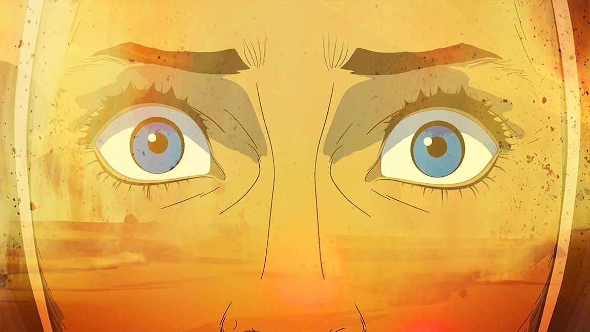 A close up of an animation character&#039;s eyes represent an NFT for Netflix