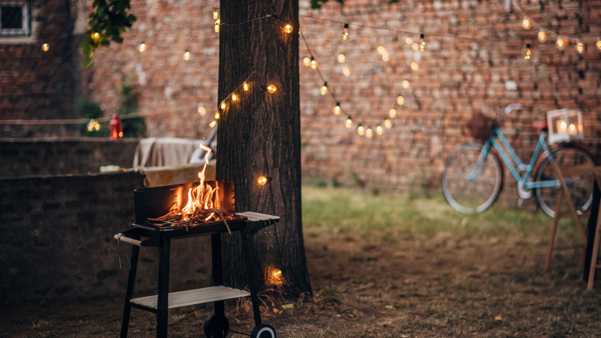 picture of garden set up for BBQ
