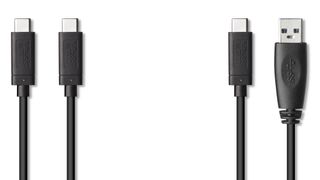 The LaCie Mobile SSD comes with a reversible USB-C cable (left) and a USB-C to USB 3/2 cable (right) for older computers.