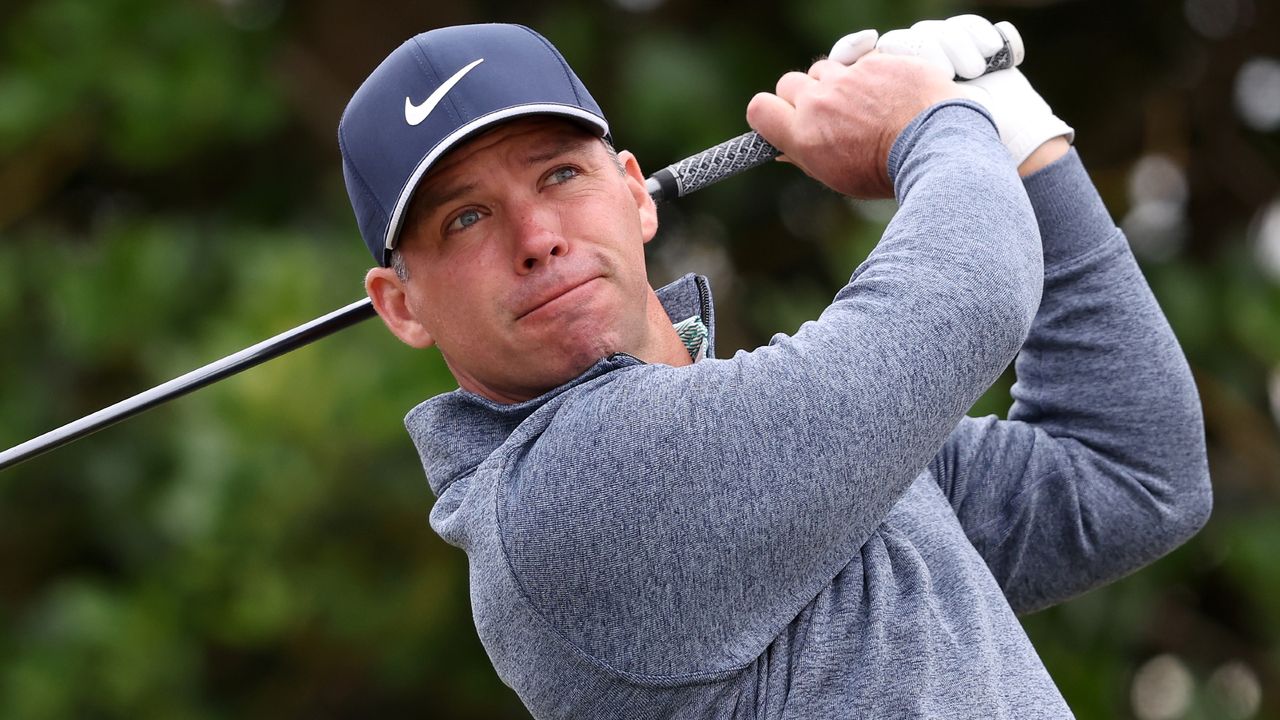 Paul Casey takes a shot during the 2022 Open at St Andrews