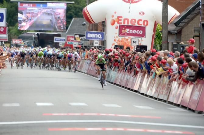 On a mission: Mark Renshaw rides away to the win