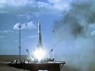 The launch of an early Soviet R7 rocket from "Cosmonauts: How Russia Won the Space Race," airing on KCET in California on Feb. 5, 2016.
