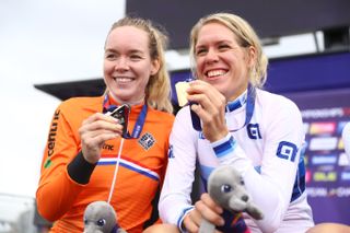 Anna van der Breggen and Ellen van Dijk at the UEC European Championships in 2018