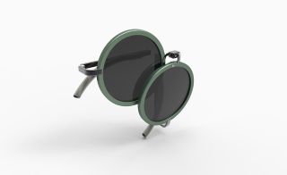 Folding sunglasses in forest green