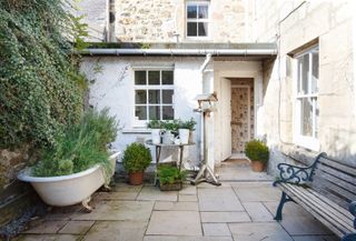 garden with architectural plant display in bath