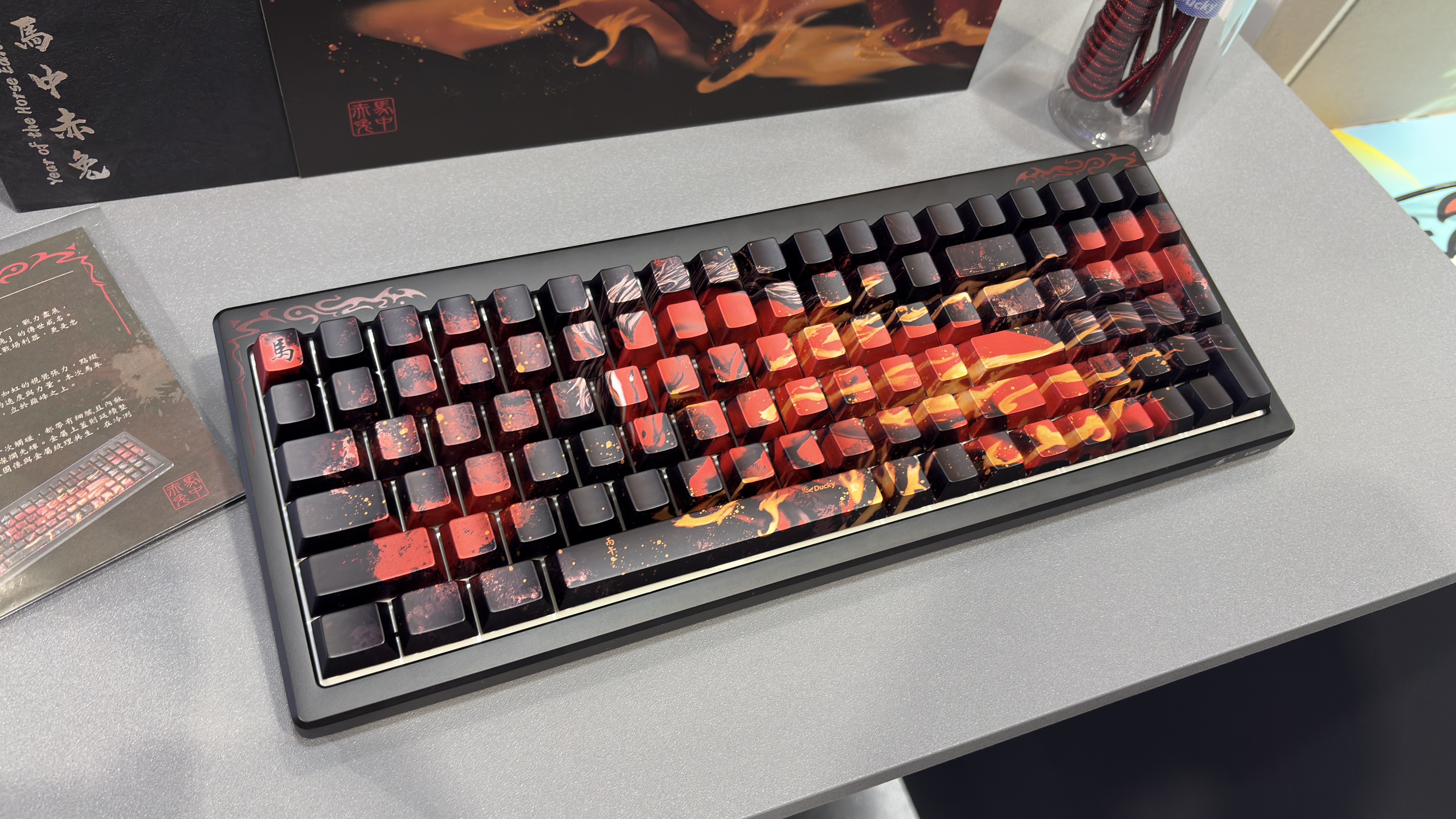 Ducky Year of the Horse (2026) gaming keyboard on a desk