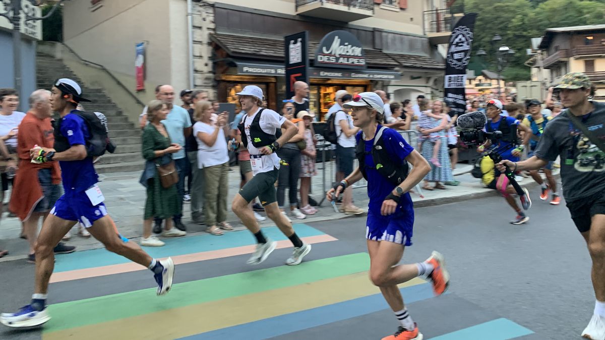 Katie Schide running in the 2024 UTMB