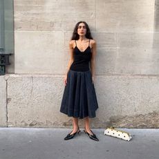 Camelia Farhoodi wearing Jacquemus.