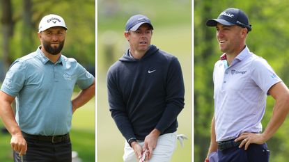 Jon Rahm, Rory McIlroy and Justin Thomas during their practice rounds ahead of the 2023 PGA Championship