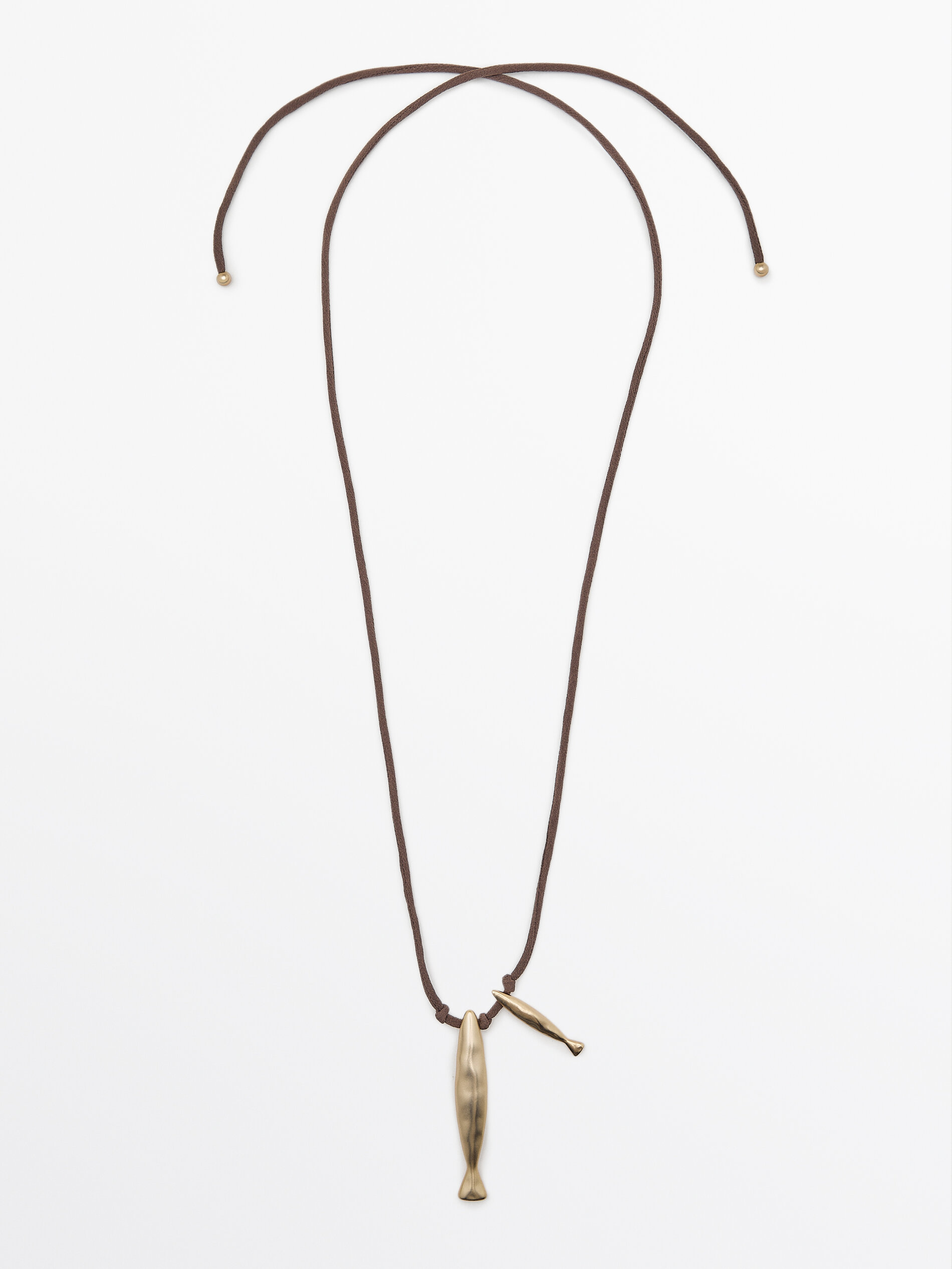 Silk Cord Necklace With Fish