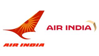 The old Air India logo and new Air India logo