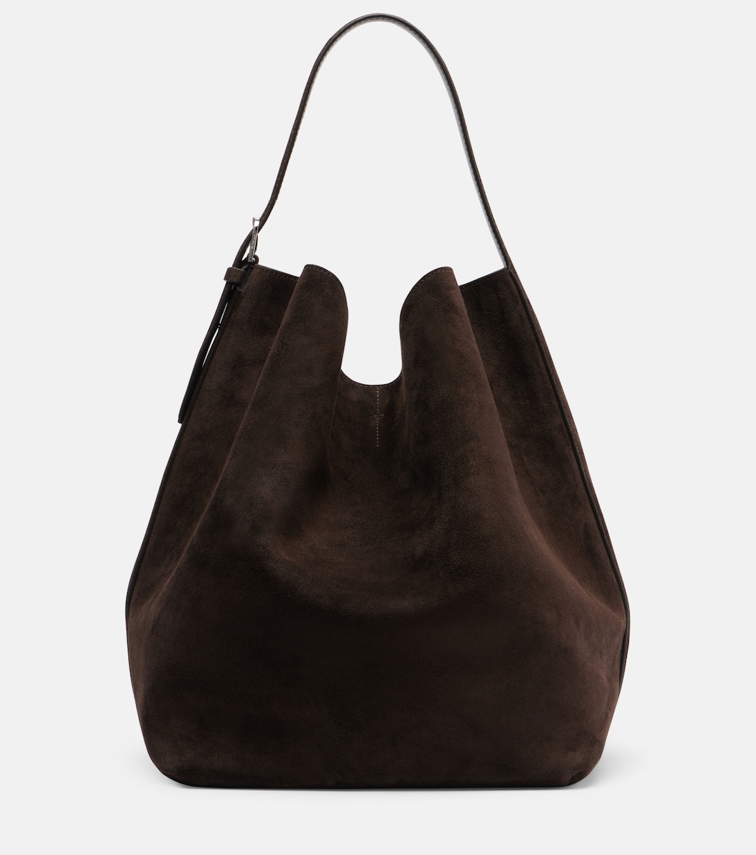 Belted Large Suede Tote Bag in Brown - Toteme