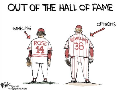 Editorial Cartoon U.S. MLB hall of fame rose schilling