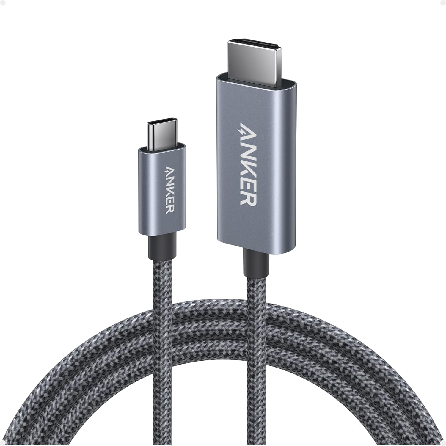 Anker Nano USB-C to HDMI Cable 4K@60Hz Ultra-Fast Nylon-Braided USBC to HDMI Cord with Advanced Shielding Thunderbolt 5/4/3
