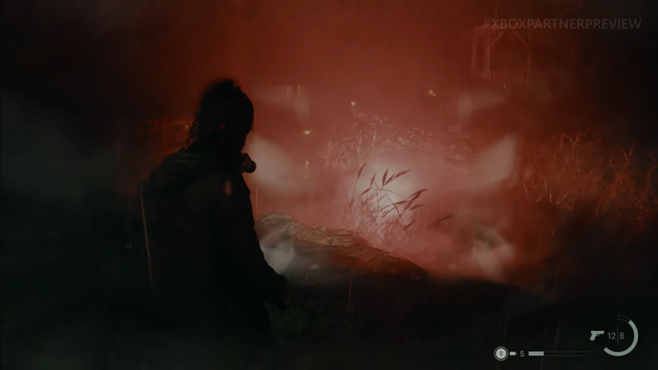 Alan Wake 2 gameplay screenshots of the new character Saga and Alan himself.
