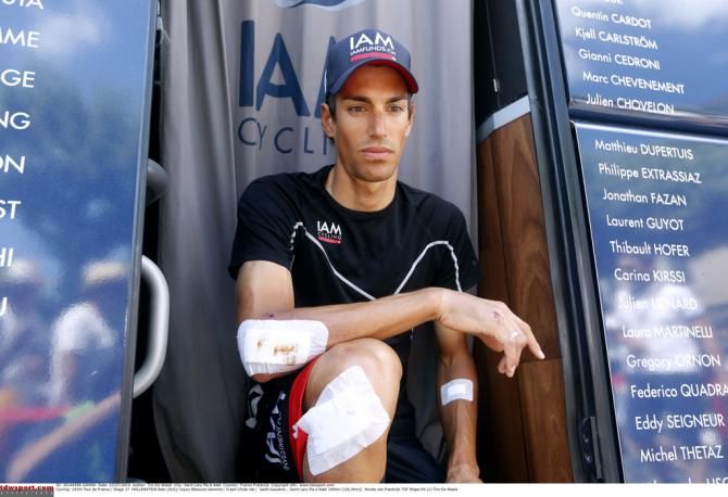 Reto Hollenstein was disappointed to be leaving his debut Tour after his crash