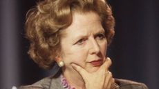 October 1985:British prime minister Margaret Thatcher looking pensive at the Conservative Party Conference in Blackpool.(Photo by Hulton Archive/Getty Images)