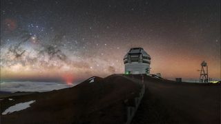 Gemini North, located on Maunakea in Hawaii. Gemini North is one half of the International Gemini Observatory, a Program of National Science Foundation's NOIRLab.