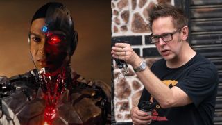 Cyborg and James Gunn side by side