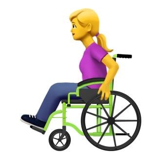 female person in manual wheelchair emoji