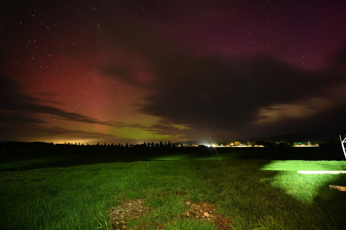 Aurora scenes in Southland, New Zealand