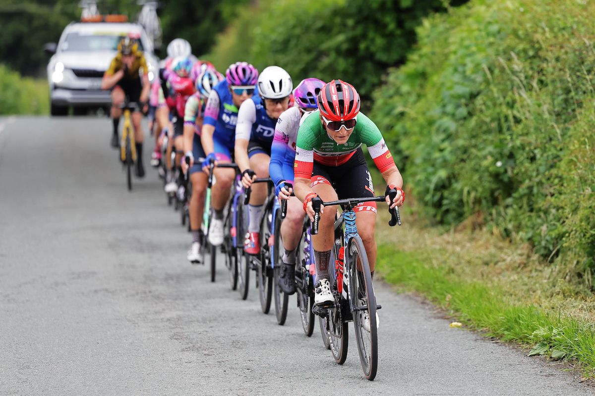Picture by Alex Whitehead/SWpix.com - 09/06/2022 - Cycling - The Women&acirc;s Tour 2022 - Stage Four - Wrexham to Welshpool, Wales - Elisa Longo Borghini of Team Trek Segafredo on the front of the breakaway