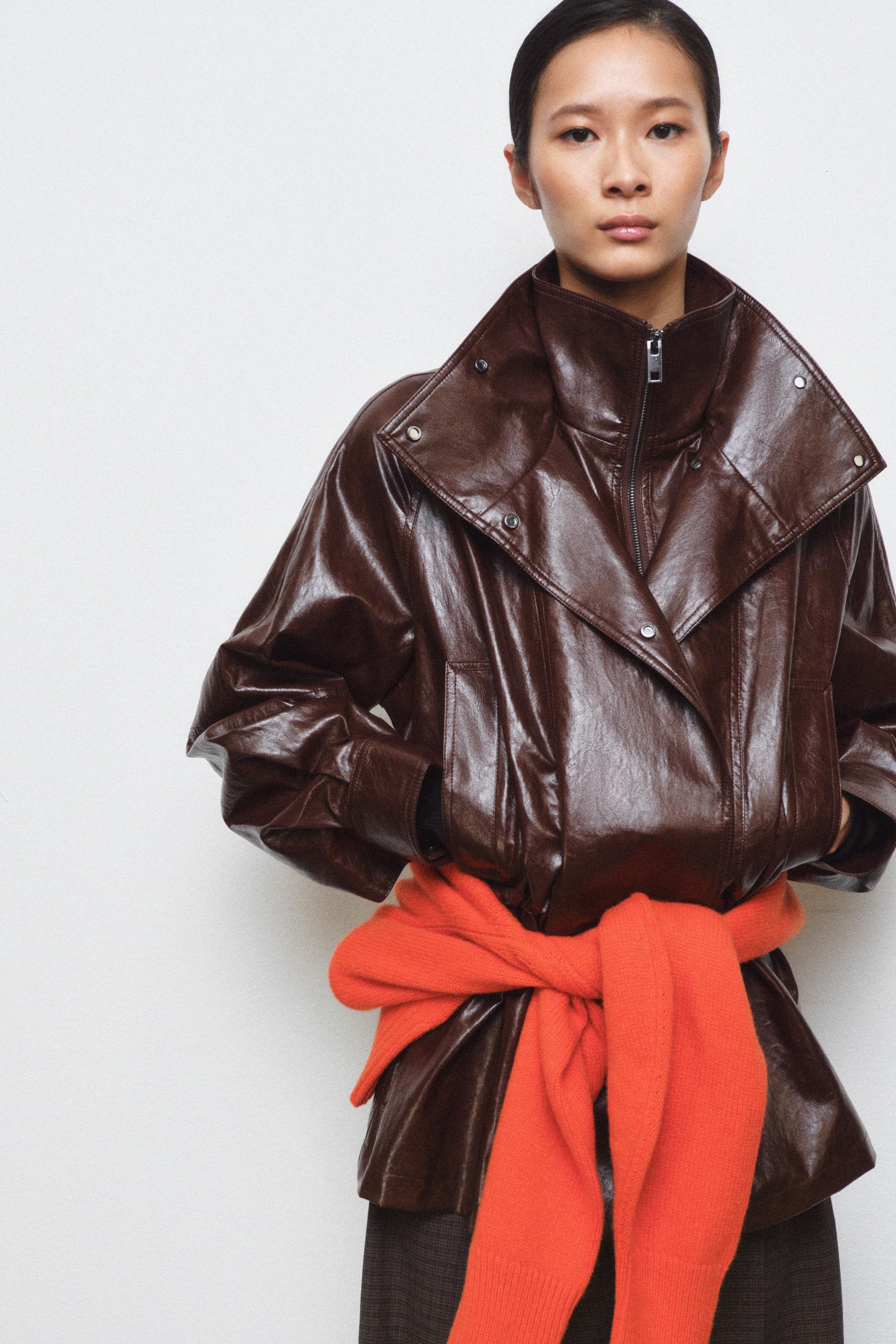 Zw Collection Faux Leather Jacket