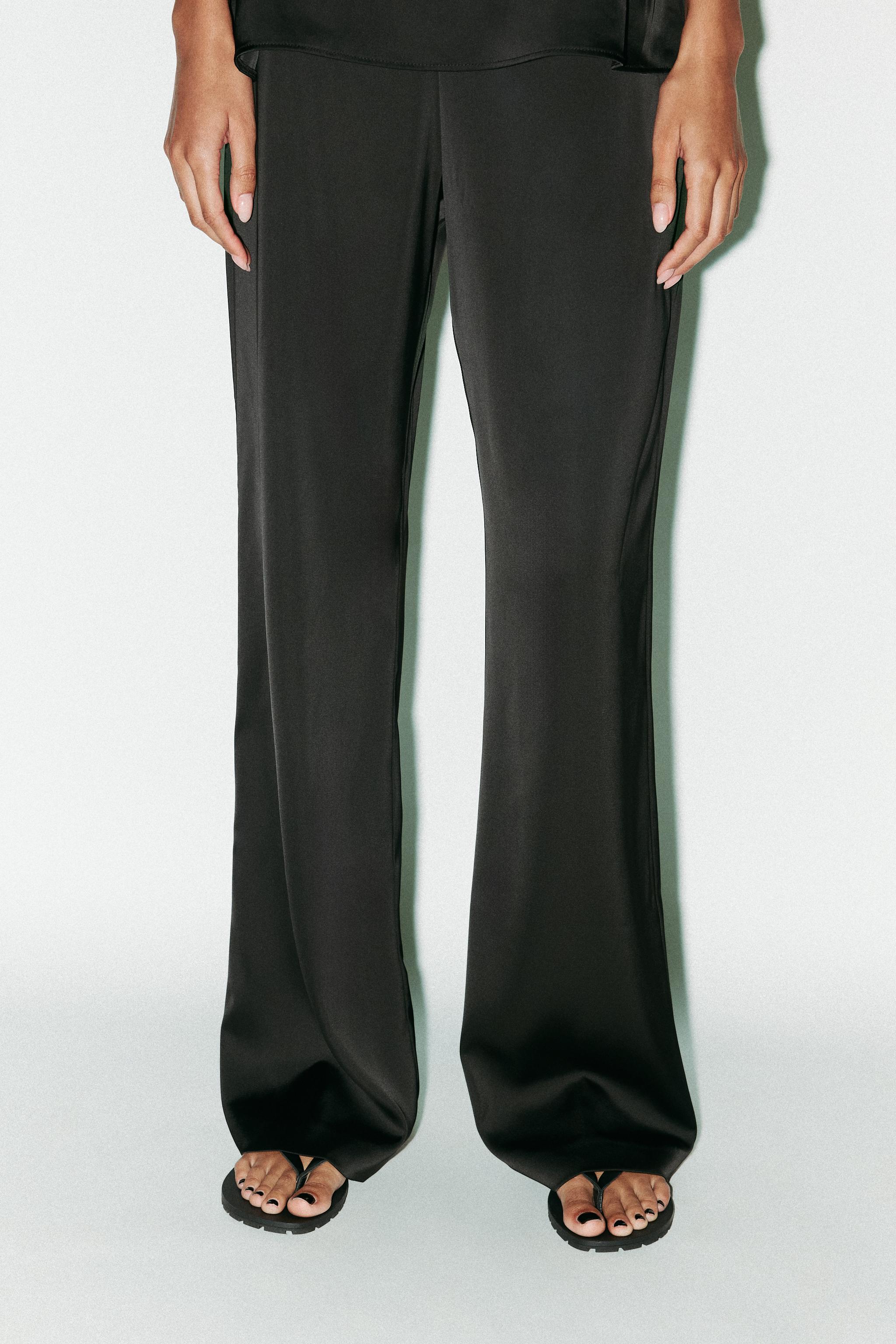 High-Waisted Satin Pants