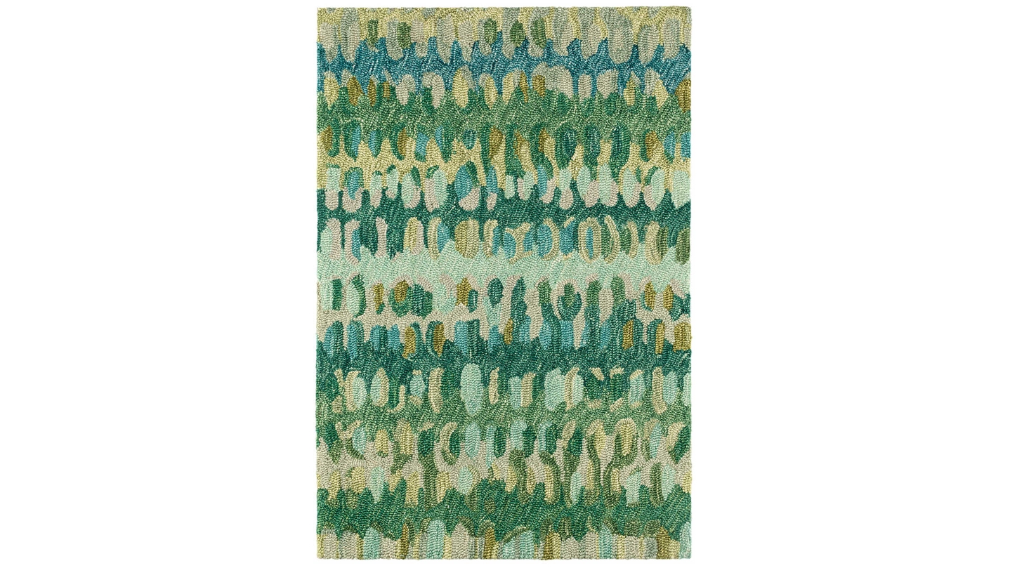 Dash & Albert Paint Chip Moss Micro Hooked Wool Rug, 8' x 10