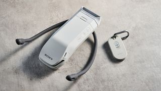 Sony Reon Pocket Pro Plus and sensor photographed on a gray background