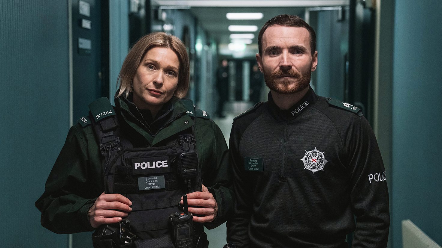 Grace Ellis (Sian Brooke) and Stevie Neill (Martin McCann) in Blue Lights season 3