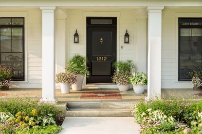 porch with a garden