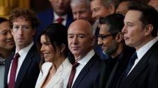 Mark Zuckerberg, Lauren Sanchez Bezos, Jeff Bezos, Sundar Picahi and Elon Musk at Trump's second inauguration