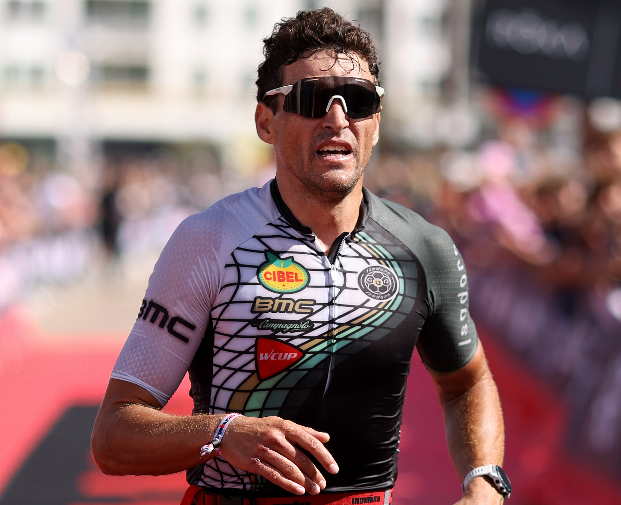 KNOKKE-HEIST, BELGIUM - SEPTEMBER 08: Ex pro cyclist Greg Van Avermaet of Belgium completes the race during the IRONMAN 70.3 Knokke-Heist on September 08, 2024 in Knokke-Heist, Belgium. (Photo by Charlie Crowhurst/Getty Images for IRONMAN)