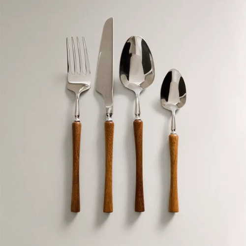 zarahome, 4-Piece Wooden Cutlery Set