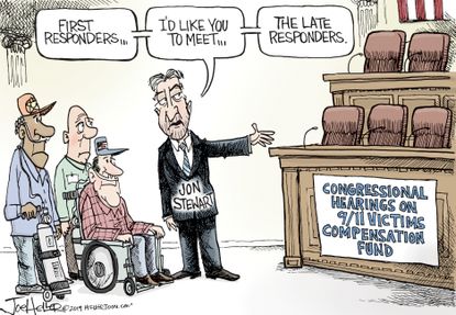 Political Cartoon U.S. 9/11 First Responders Congress Late Responders