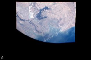 Astronauts John Young and Robert Crippen took this photograph of the “Fertile Crescent” region of the Middle East, where many historians say the march of civilization began, on April 13, 1981. Known to many as “the cradle of civilization,” the stretch of 