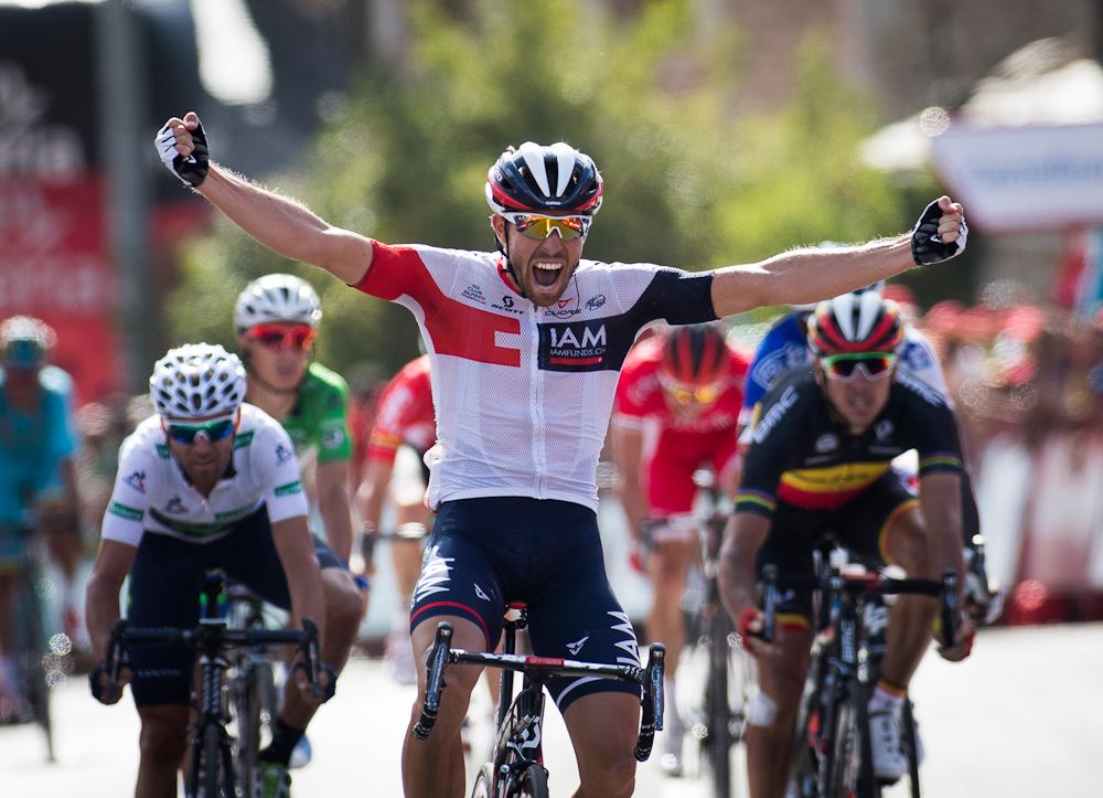 Jonas Van Genechten (IAM Cycling) wins stage 7 at the 2016 Vuelta a Espana
