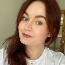 Lucy wearing the Wonderskin Lip Stain 