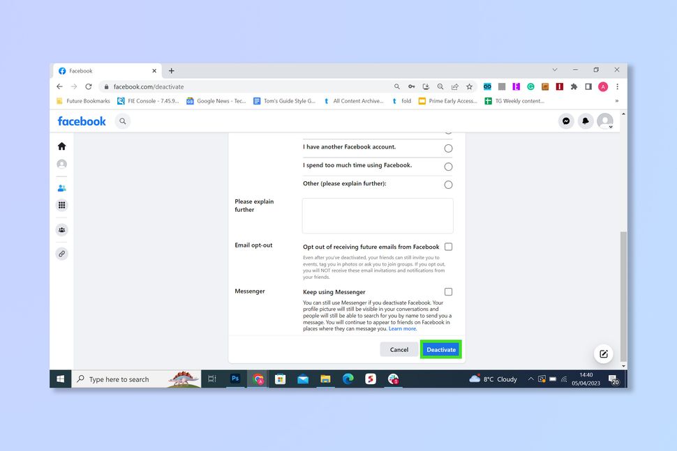 How to deactivate Facebook Tom s Guide